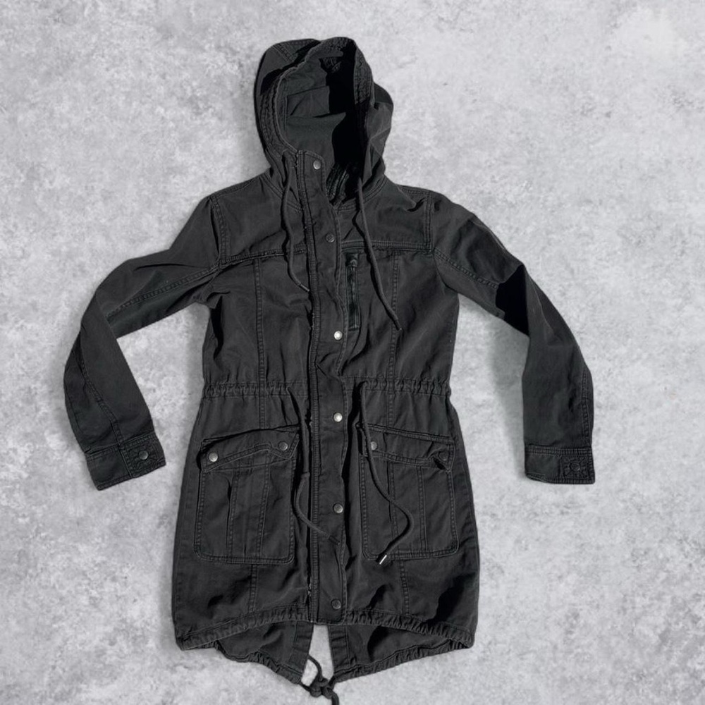 Abercrombie & Fitch Black Hooded Utility Anorak